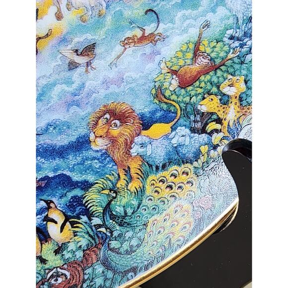 Plate In the Beginning by Bill Bell 8" Animals Bible Story 1991 Porcelain Vtg - Picture 8 of 12